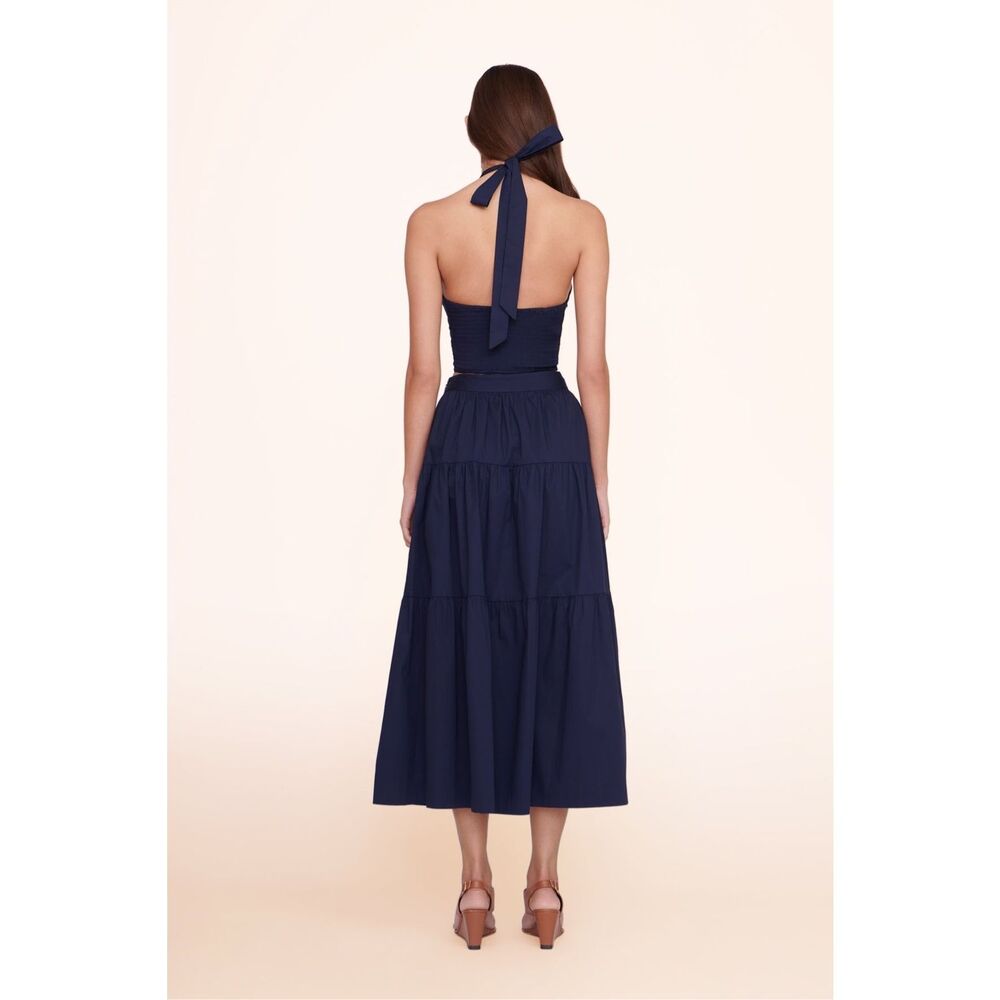New NWT STAUD Smocked Kai Top Navy Sz M $145 - Picture 2 of 6